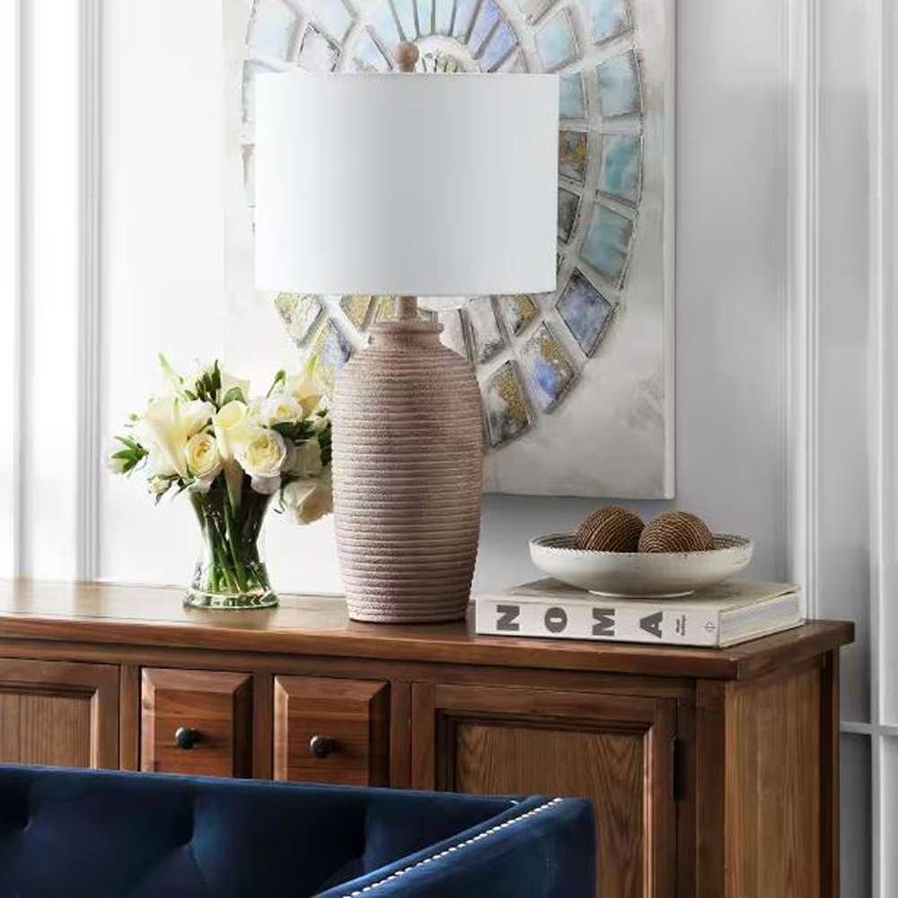 Kensen 27.5 in. Sandy Pearl Table Lamp